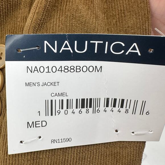 Nautica Corduroy Blazer Men M Brown Sport Coat Classic Fit Stretch Button Jacket - Picture 7 of 9
